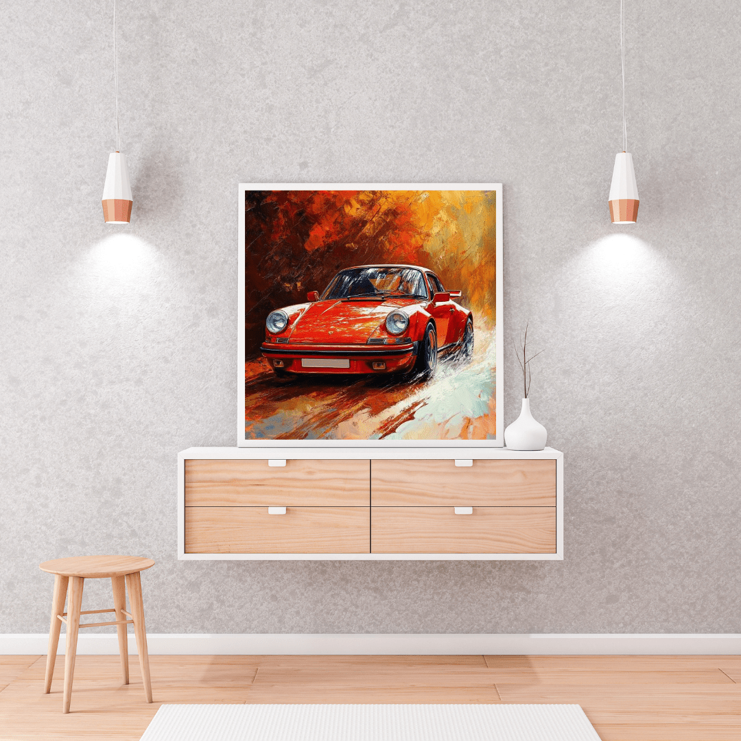 Classic Red Porsche - Car Wall Art - Aestheticanvas