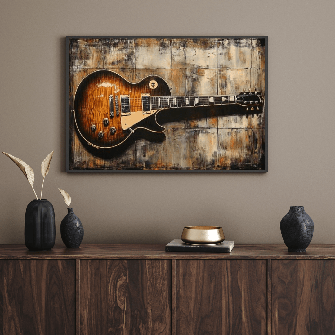 Classic Sunburst Electric Guitar - Music Wall Art - Aestheticanvas