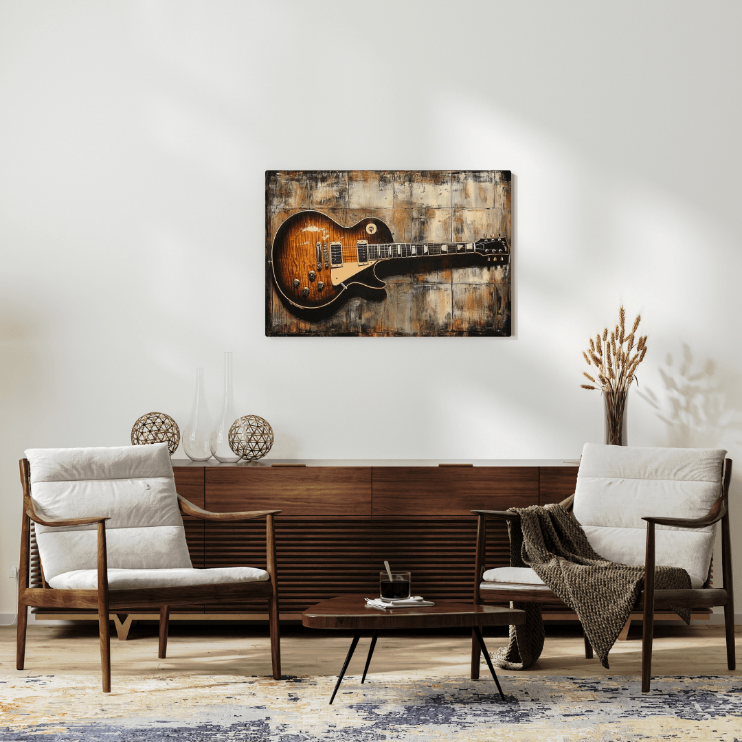 Classic Sunburst Electric Guitar - Music Wall Art - Aestheticanvas