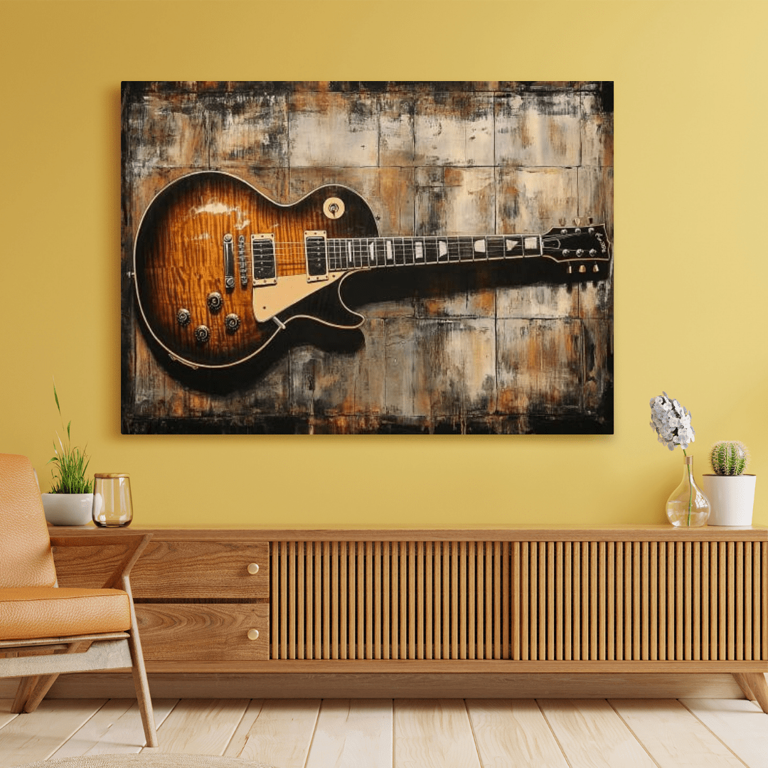 Classic Sunburst Electric Guitar - Music Wall Art - Aestheticanvas