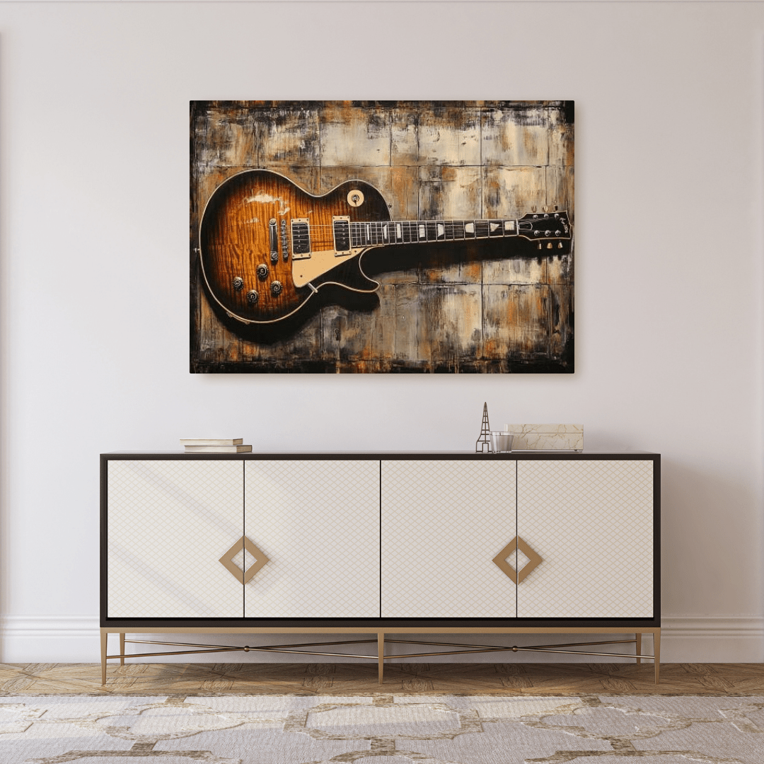 Classic Sunburst Electric Guitar - Music Wall Art - Aestheticanvas