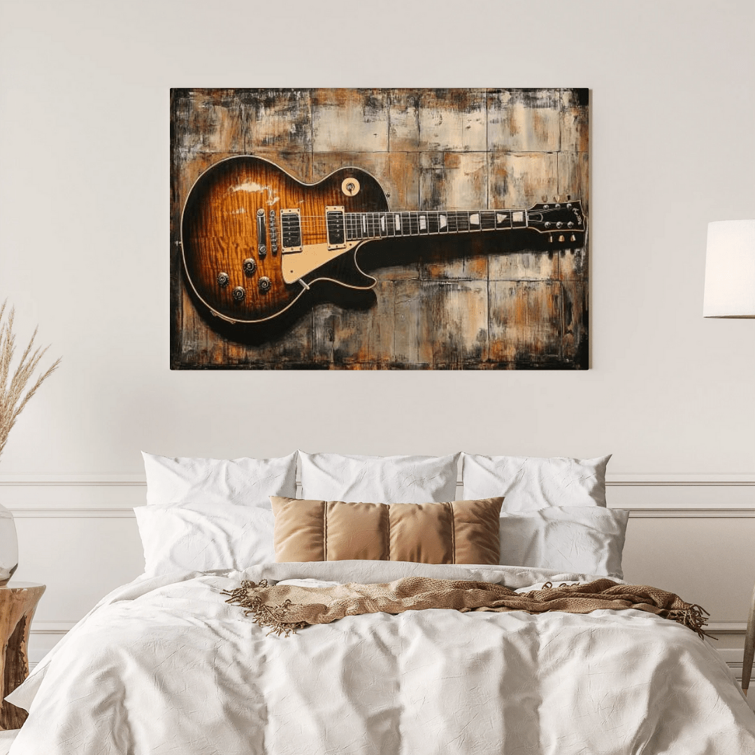 Classic Sunburst Electric Guitar - Music Wall Art - Aestheticanvas