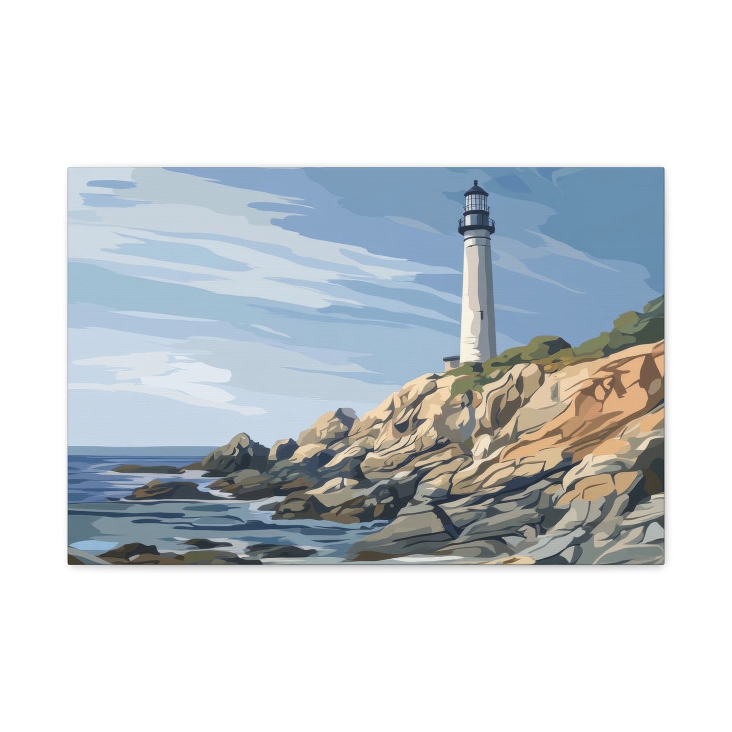 Coastal Lighthouse Vista - Seascape Wall Art - Aestheticanvas