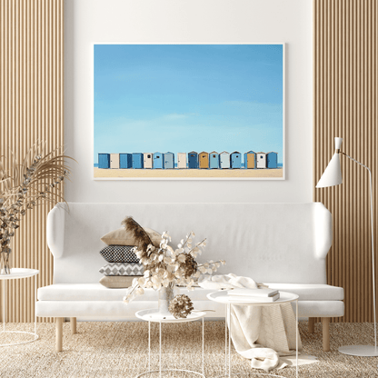 Coastal Serenity Beach Huts - Landscape Wall Art - Aestheticanvas