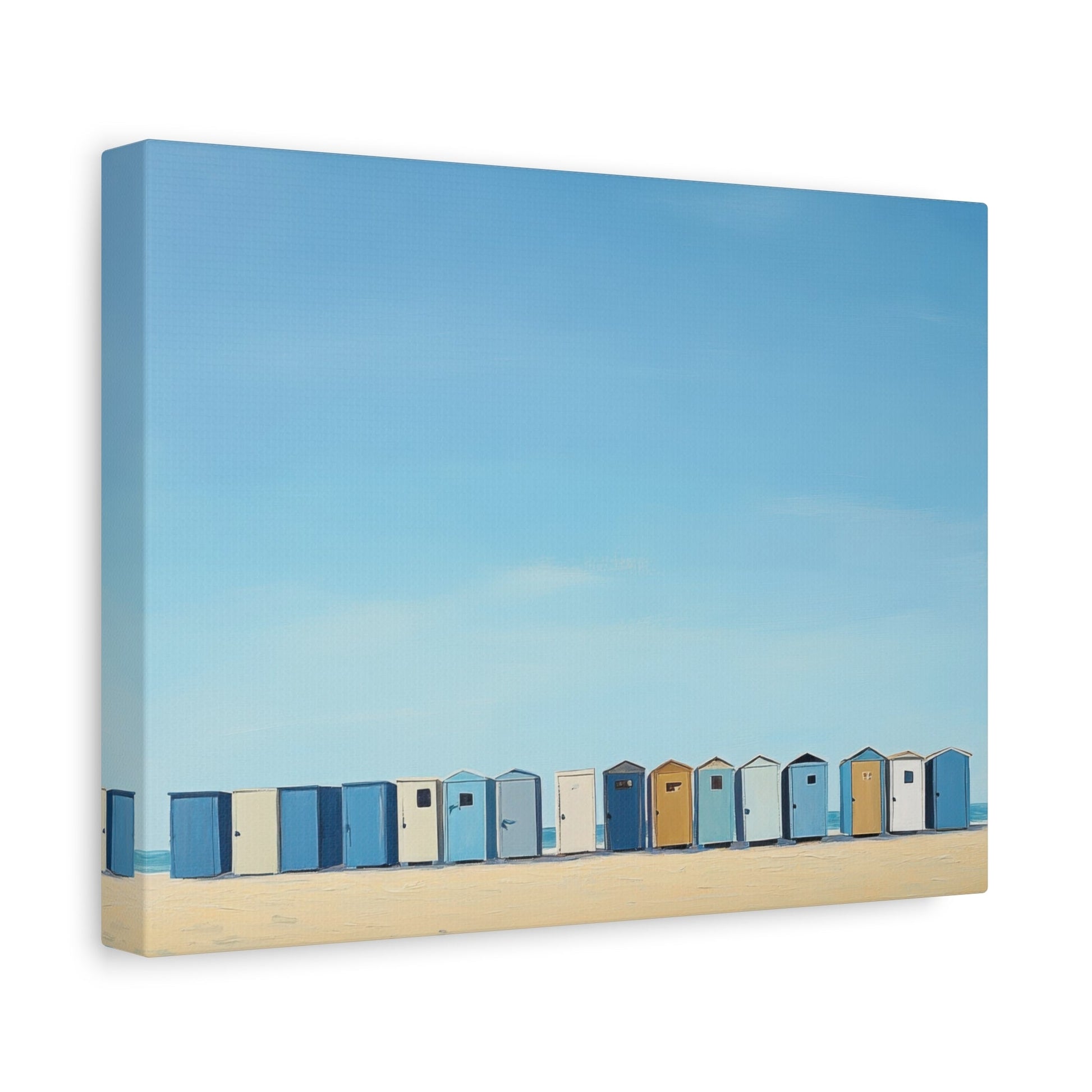 Coastal Serenity Beach Huts - Landscape Wall Art - Aestheticanvas