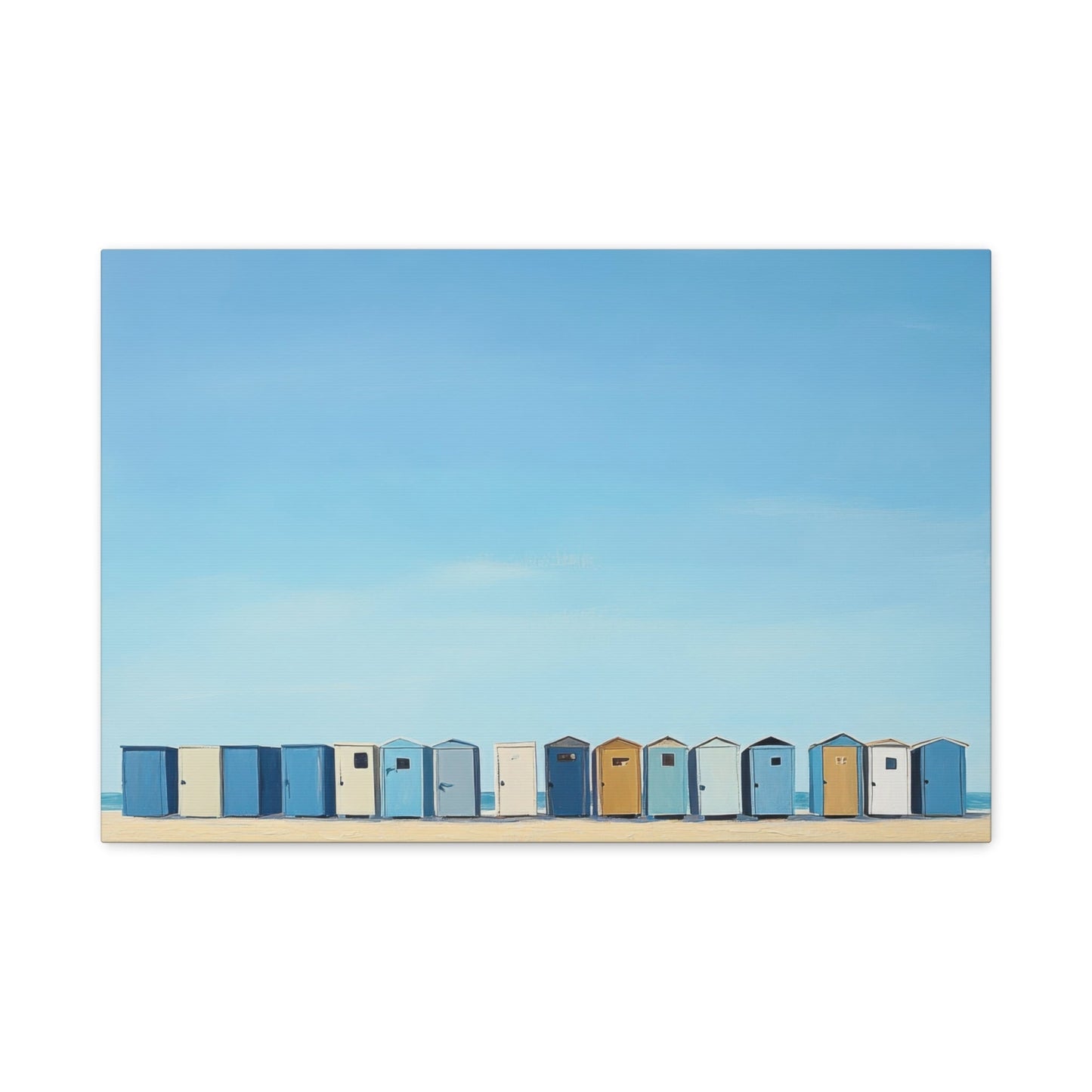 Coastal Serenity Beach Huts - Landscape Wall Art - Aestheticanvas