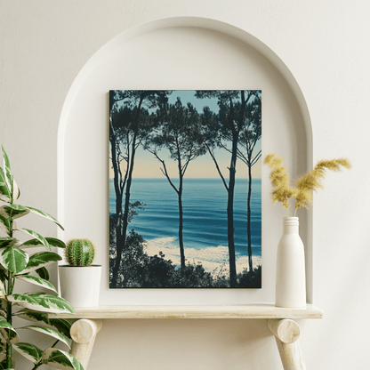 Coastal Trees Overlooking Ocean - Nature Wall Art - Aestheticanvas