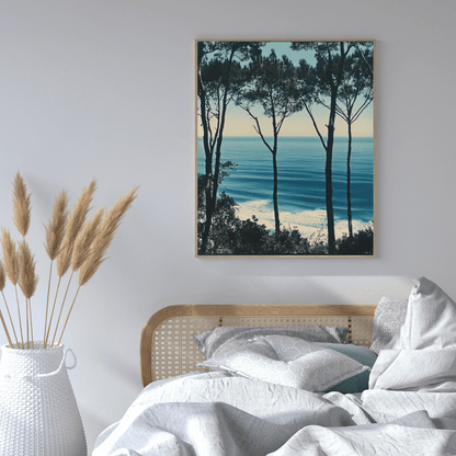 Coastal Trees Overlooking Ocean - Nature Wall Art - Aestheticanvas