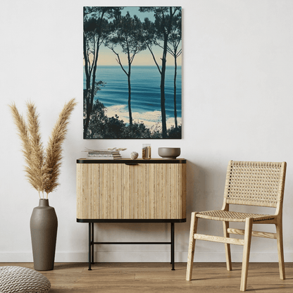 Coastal Trees Overlooking Ocean - Nature Wall Art - Aestheticanvas