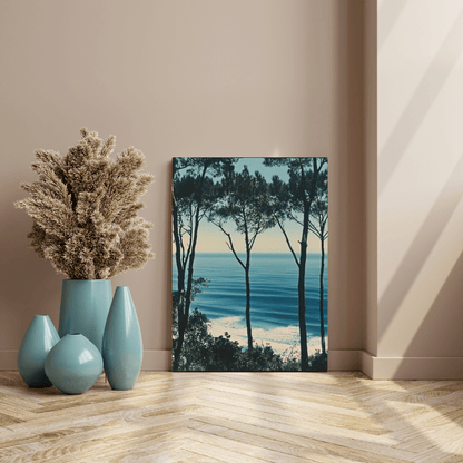 Coastal Trees Overlooking Ocean - Nature Wall Art - Aestheticanvas