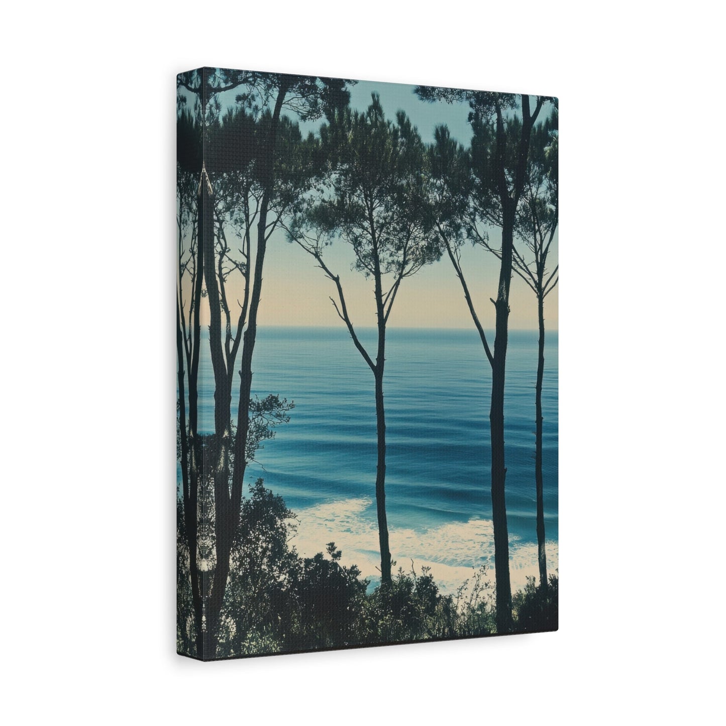 Coastal Trees Overlooking Ocean - Nature Wall Art - Aestheticanvas