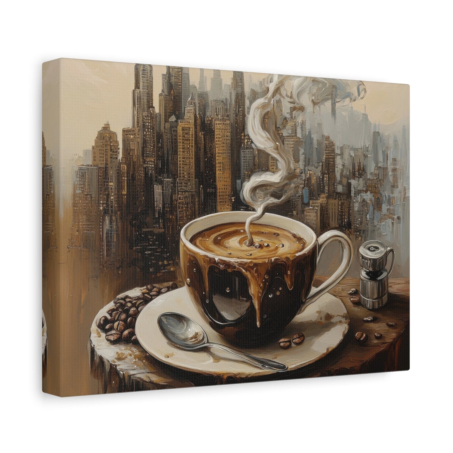 Coffee Dreams Urban Metropolis - Abstract Wall Art - Aestheticanvas