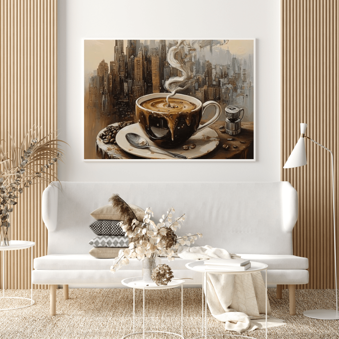 Coffee Dreams Urban Metropolis - Abstract Wall Art - Aestheticanvas