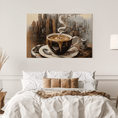 Coffee Dreams Urban Metropolis - Abstract Wall Art - Aestheticanvas