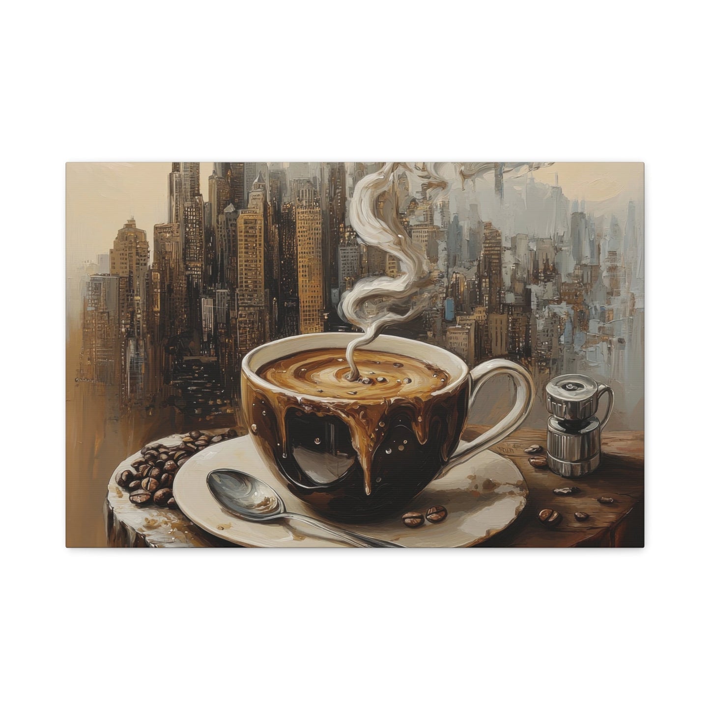 Coffee Dreams Urban Metropolis - Abstract Wall Art - Aestheticanvas