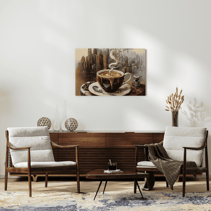 Coffee Dreams Urban Metropolis - Abstract Wall Art - Aestheticanvas