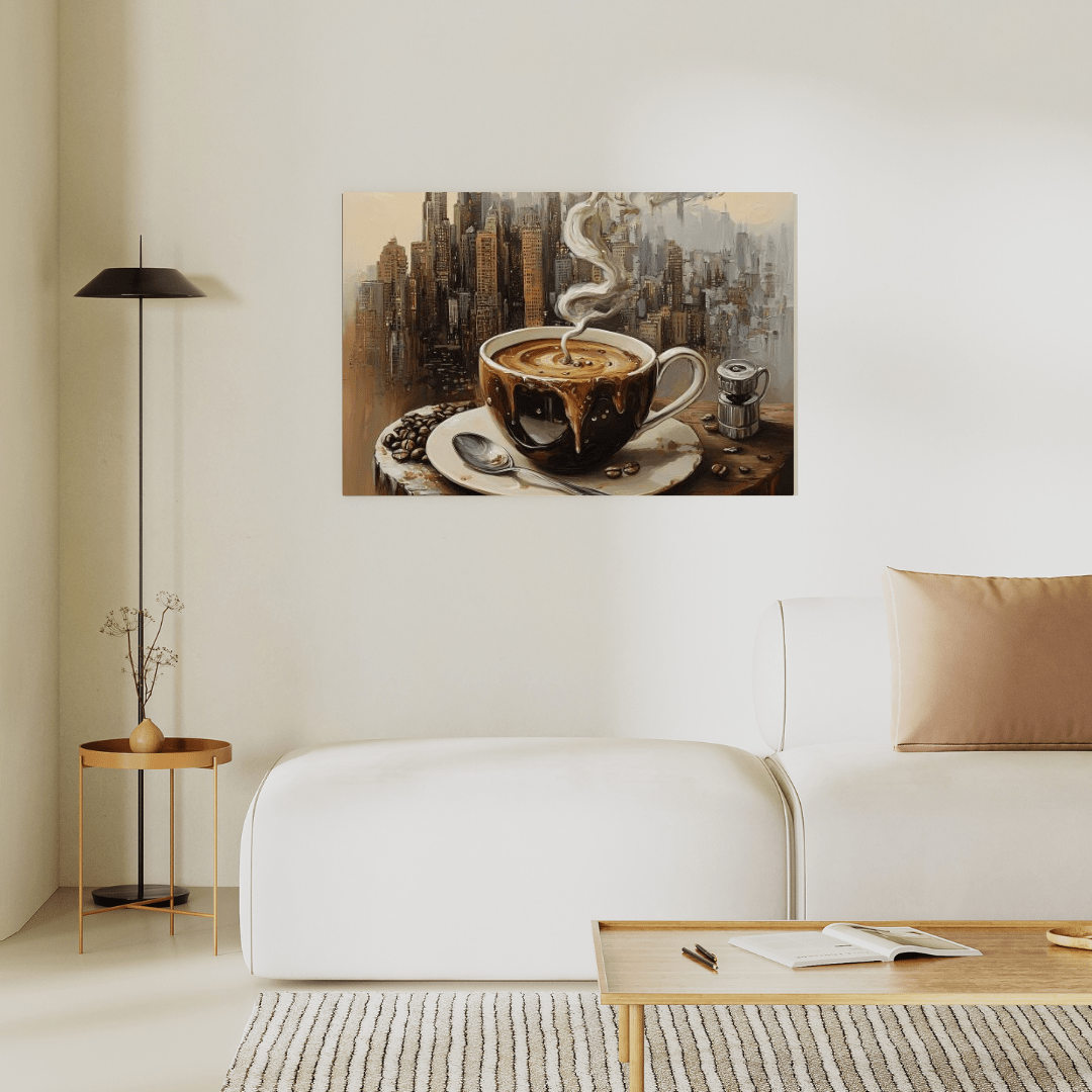 Coffee Dreams Urban Metropolis - Abstract Wall Art - Aestheticanvas