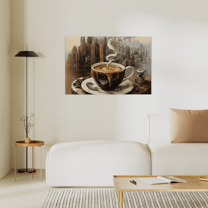 Coffee Dreams Urban Metropolis - Abstract Wall Art - Aestheticanvas