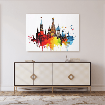 Colorful Moscow Skyline - Cityscape Wall Art - Aestheticanvas