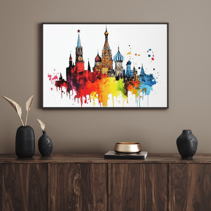 Colorful Moscow Skyline - Cityscape Wall Art - Aestheticanvas