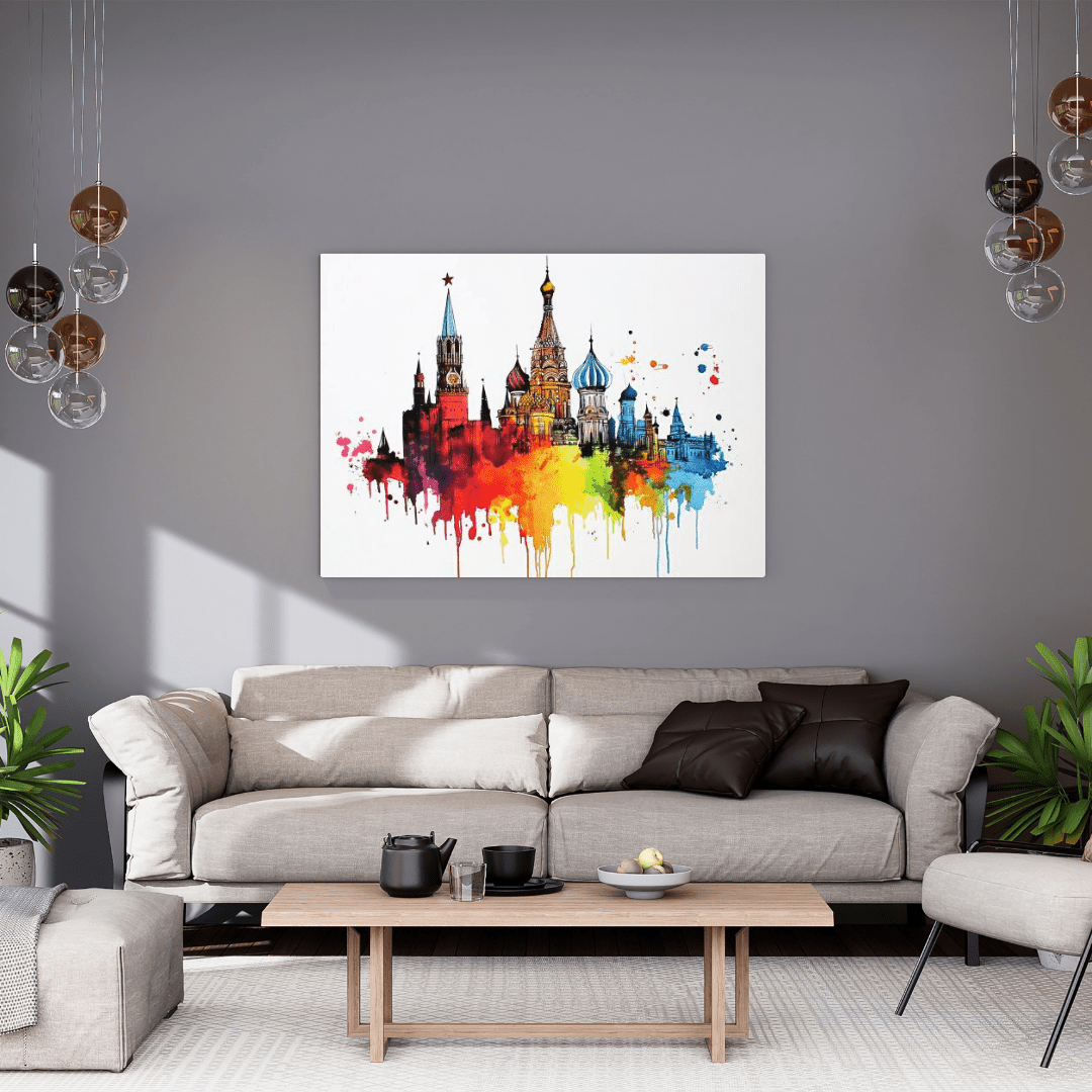 Colorful Moscow Skyline - Cityscape Wall Art - Aestheticanvas