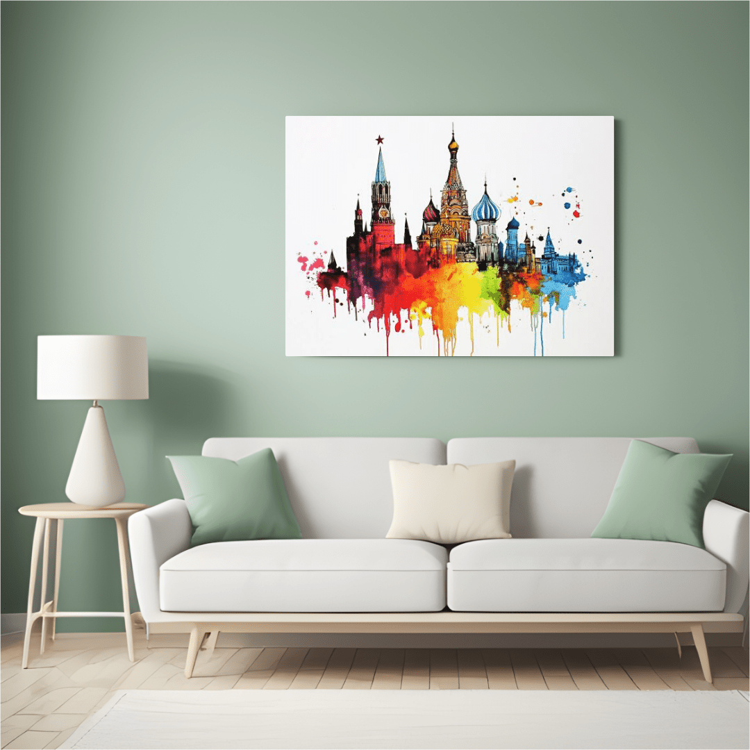 Colorful Moscow Skyline - Cityscape Wall Art - Aestheticanvas