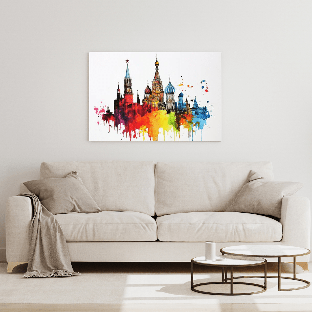 Colorful Moscow Skyline - Cityscape Wall Art - Aestheticanvas