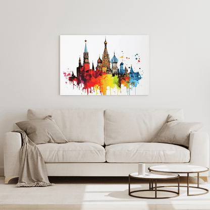 Colorful Moscow Skyline - Cityscape Wall Art - Aestheticanvas