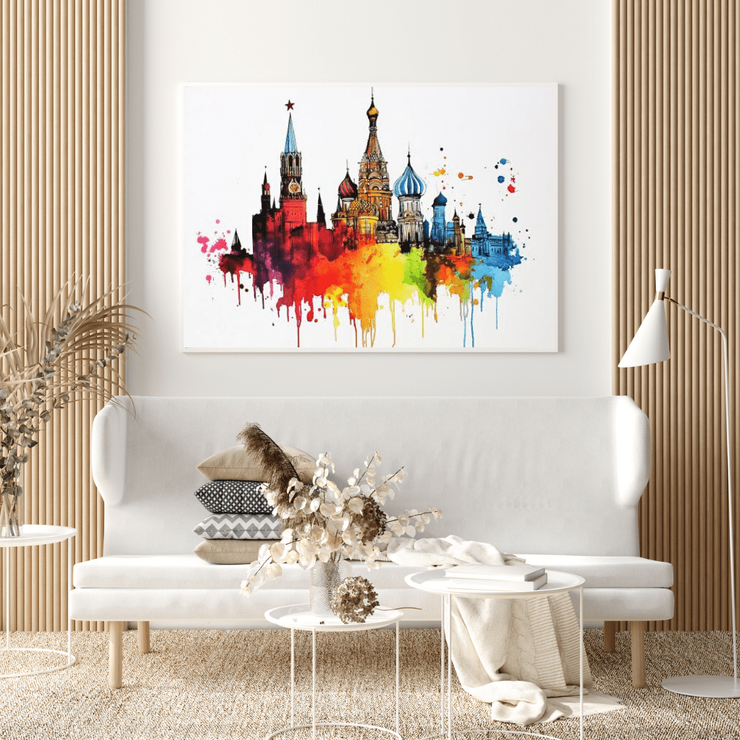 Colorful Moscow Skyline - Cityscape Wall Art - Aestheticanvas