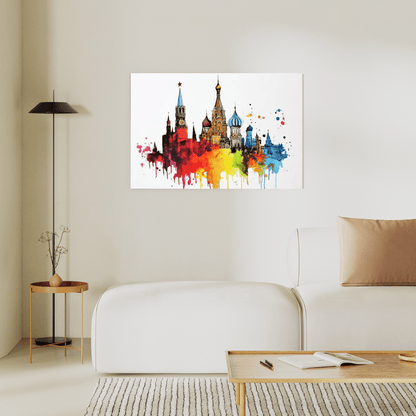 Colorful Moscow Skyline - Cityscape Wall Art - Aestheticanvas