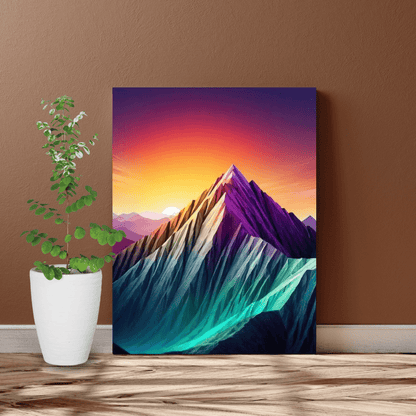 Colourful Minimalist Moutains - Wall Art - Aestheticanvas