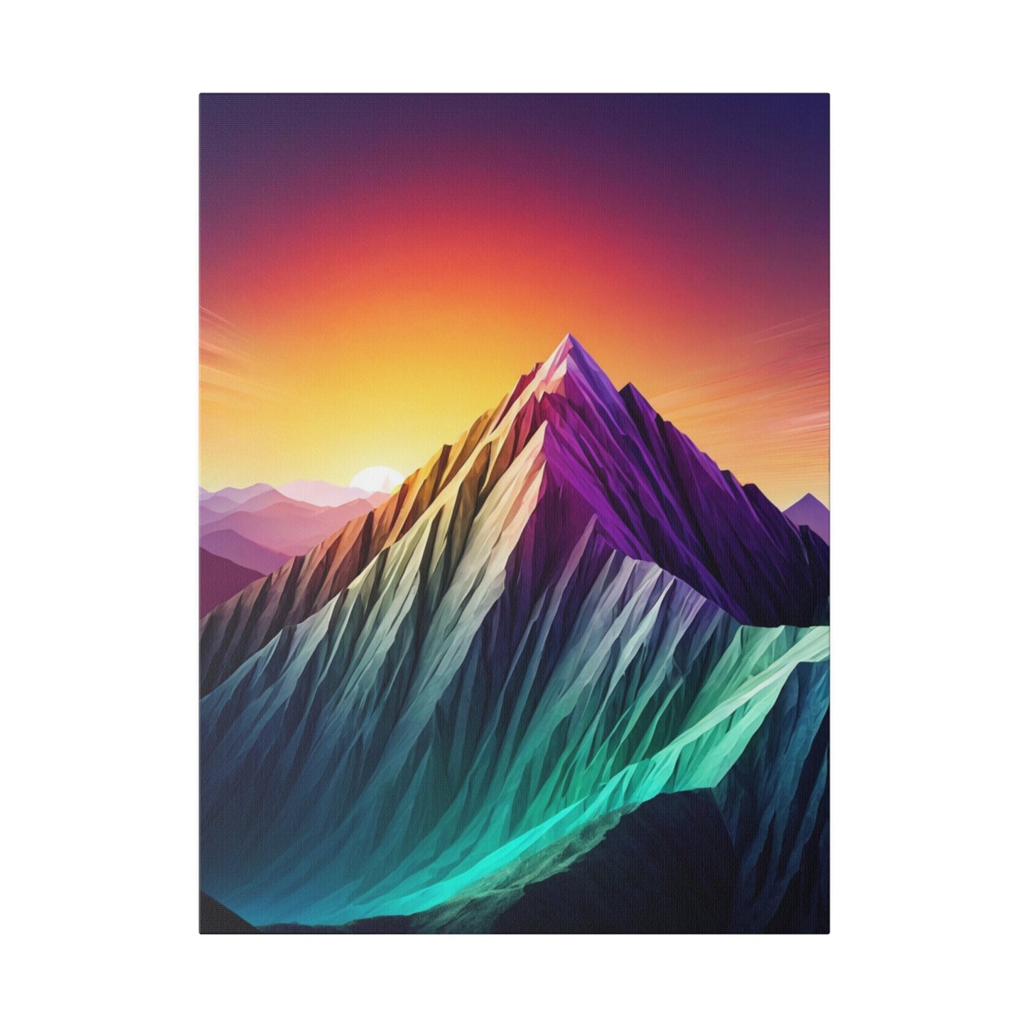 Colourful Minimalist Moutains - Wall Art - Aestheticanvas