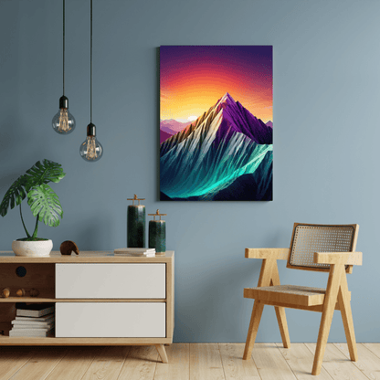 Colourful Minimalist Moutains - Wall Art - Aestheticanvas