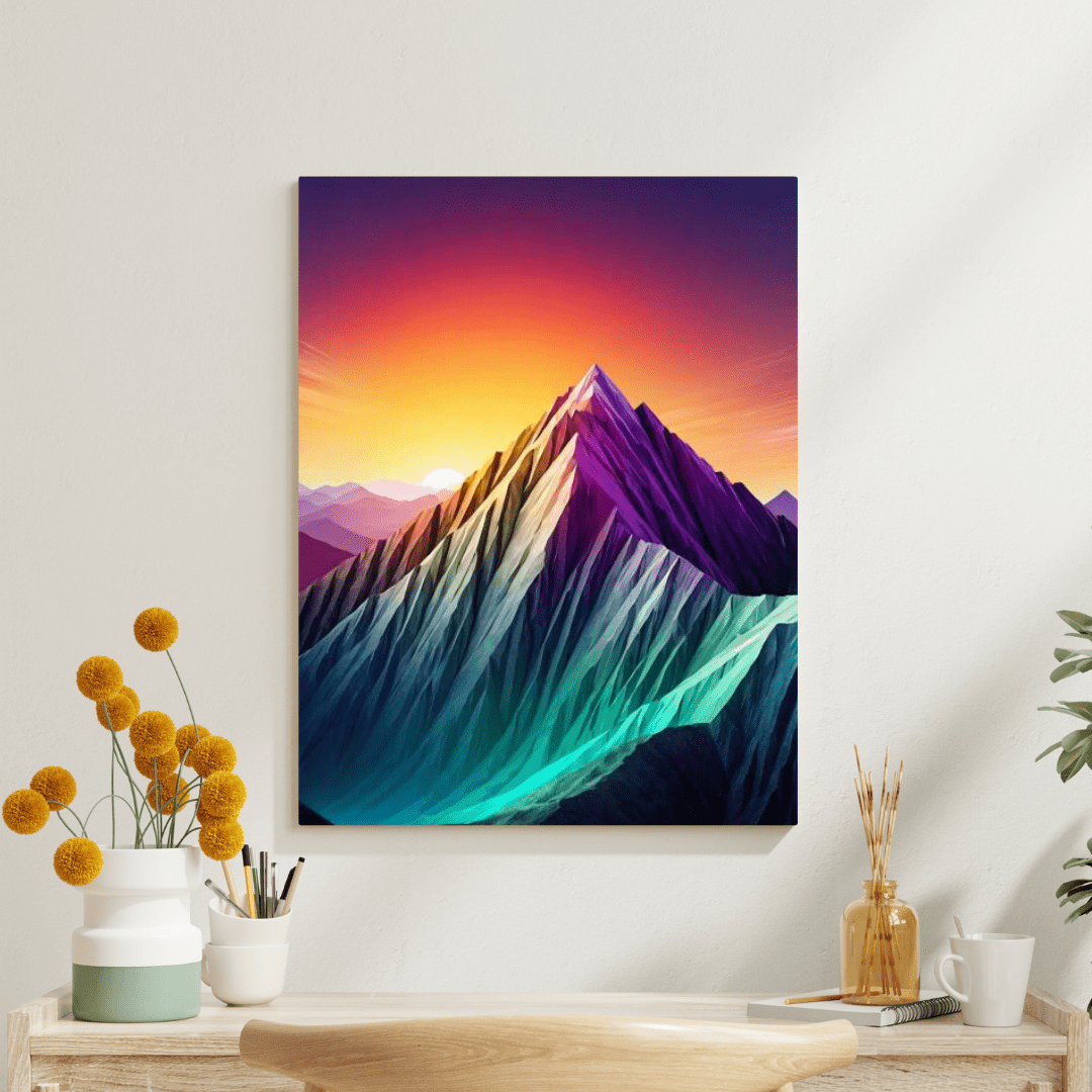 Colourful Minimalist Moutains - Wall Art - Aestheticanvas