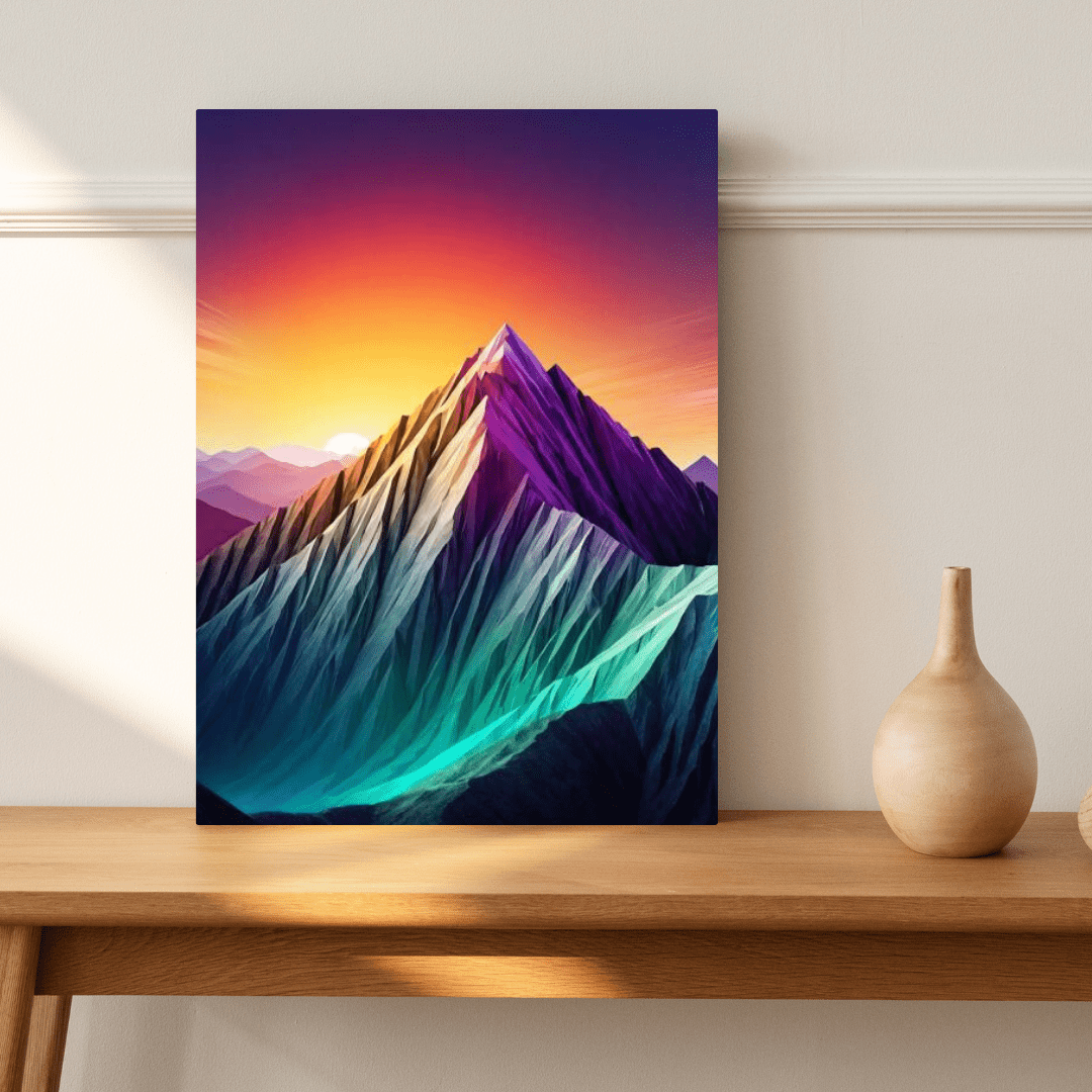 Colourful Minimalist Moutains - Wall Art - Aestheticanvas