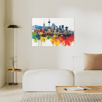 Colourful Seoul Skyline - Cityscape Wall Art - Aestheticanvas