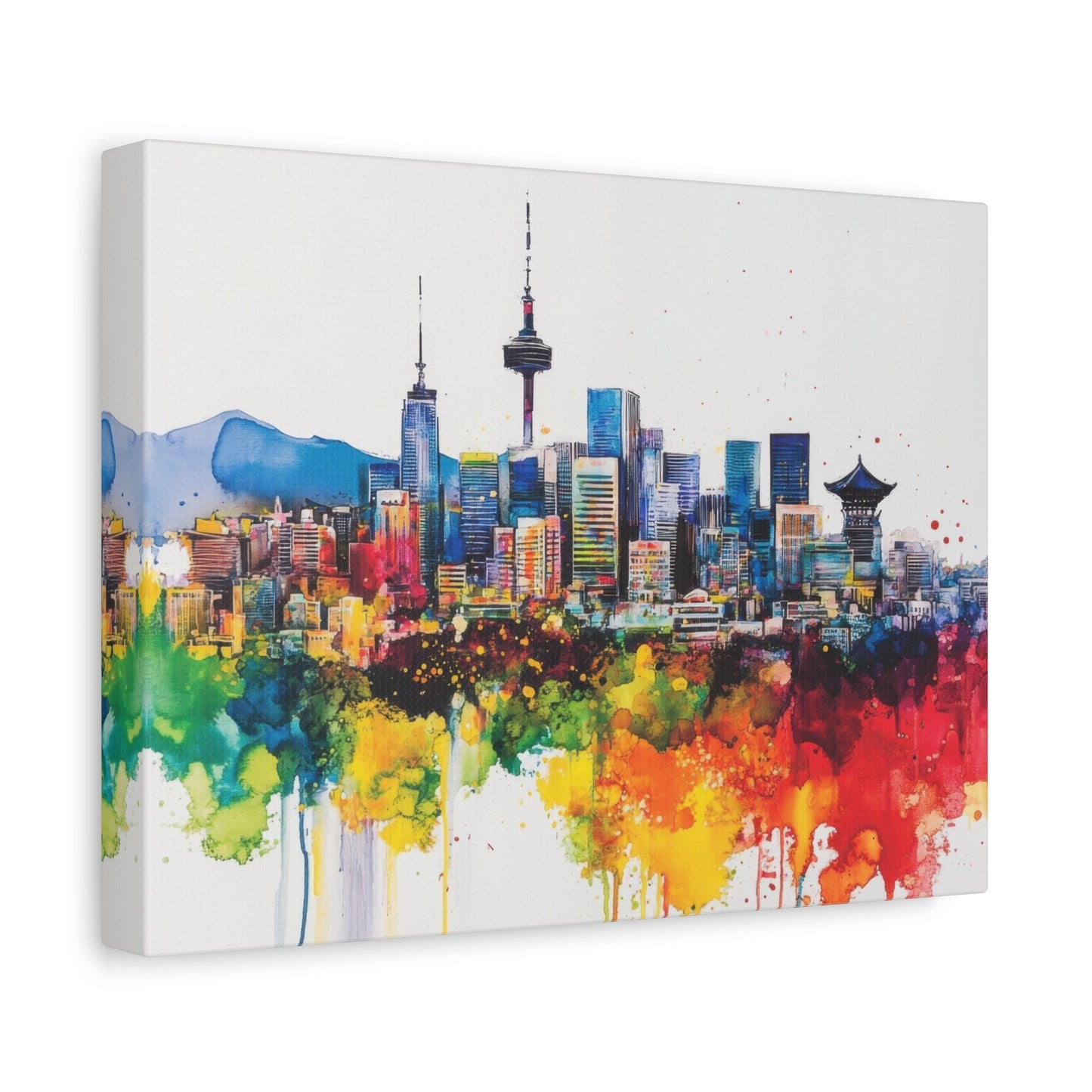 Colourful Seoul Skyline - Cityscape Wall Art - Aestheticanvas