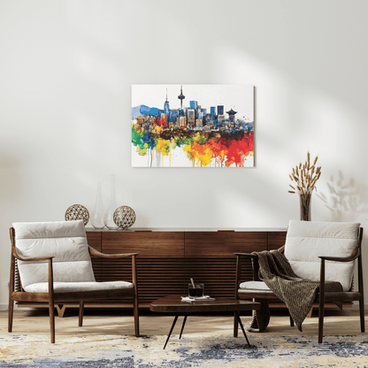 Colourful Seoul Skyline - Cityscape Wall Art - Aestheticanvas