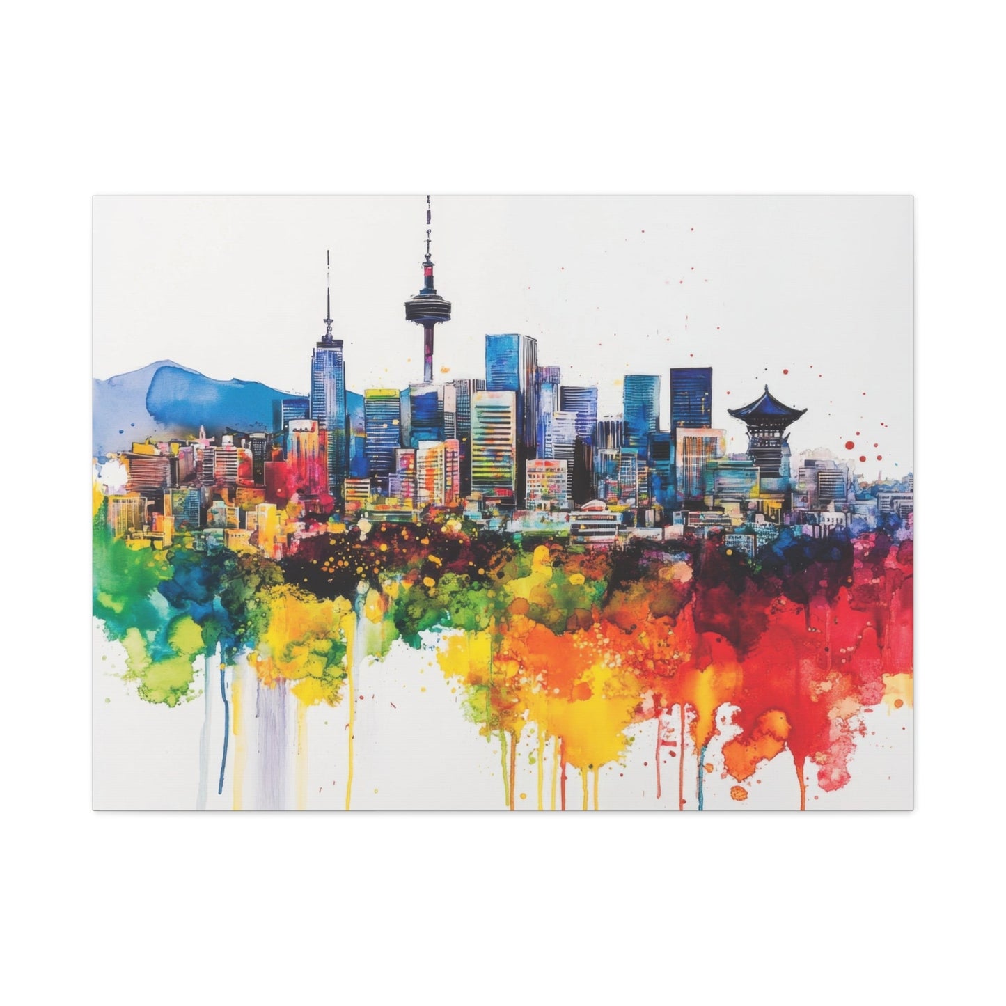 Colourful Seoul Skyline - Cityscape Wall Art - Aestheticanvas