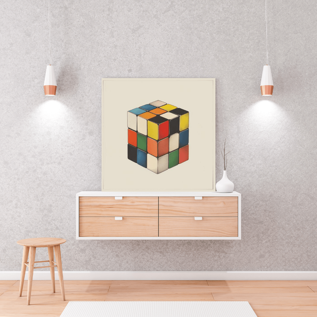 Colours of the Rubik's Cube - Vintage Wall Art - Aestheticanvas