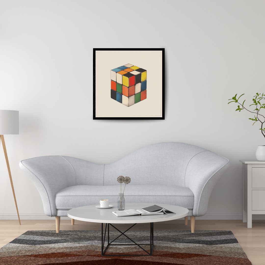 Colours of the Rubik's Cube - Vintage Wall Art - Aestheticanvas