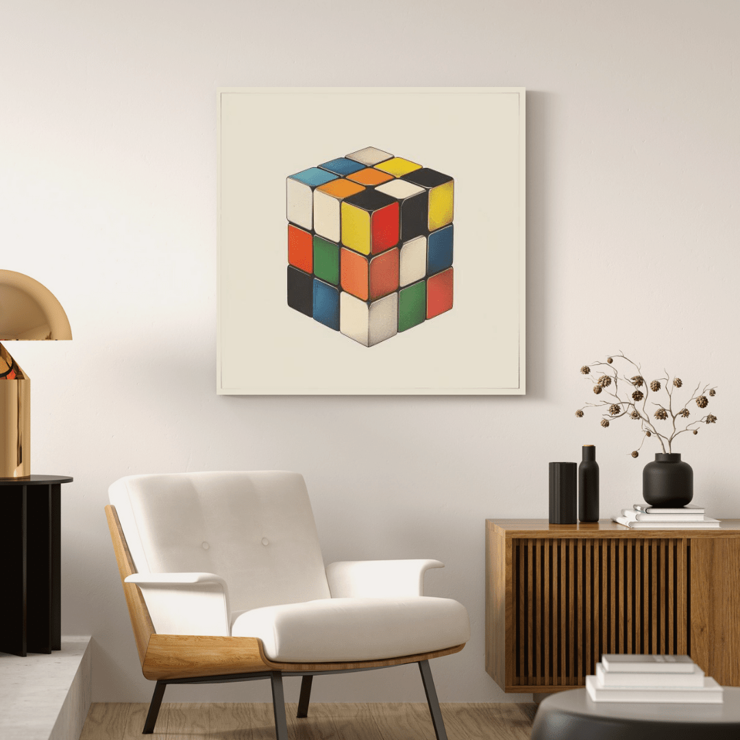 Colours of the Rubik's Cube - Vintage Wall Art - Aestheticanvas