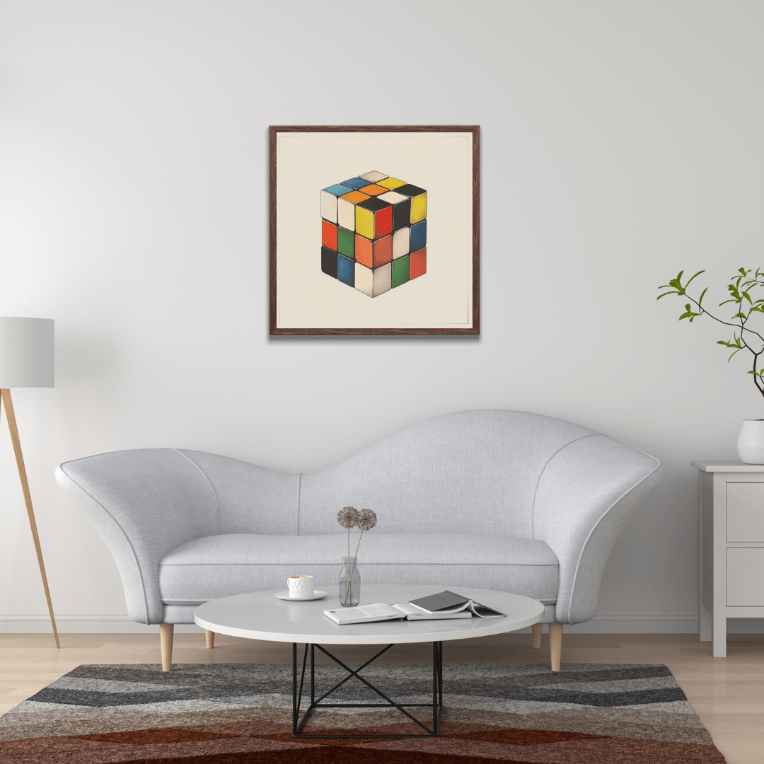 Colours of the Rubik's Cube - Vintage Wall Art - Aestheticanvas