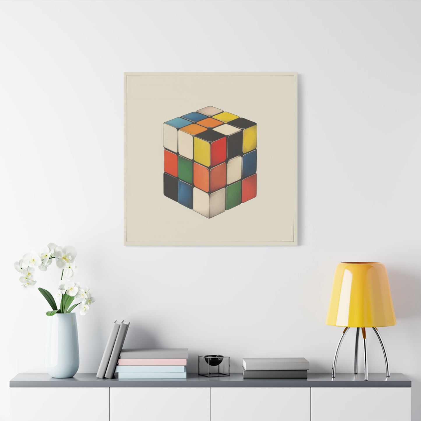 Colours of the Rubik's Cube - Vintage Wall Art - Aestheticanvas