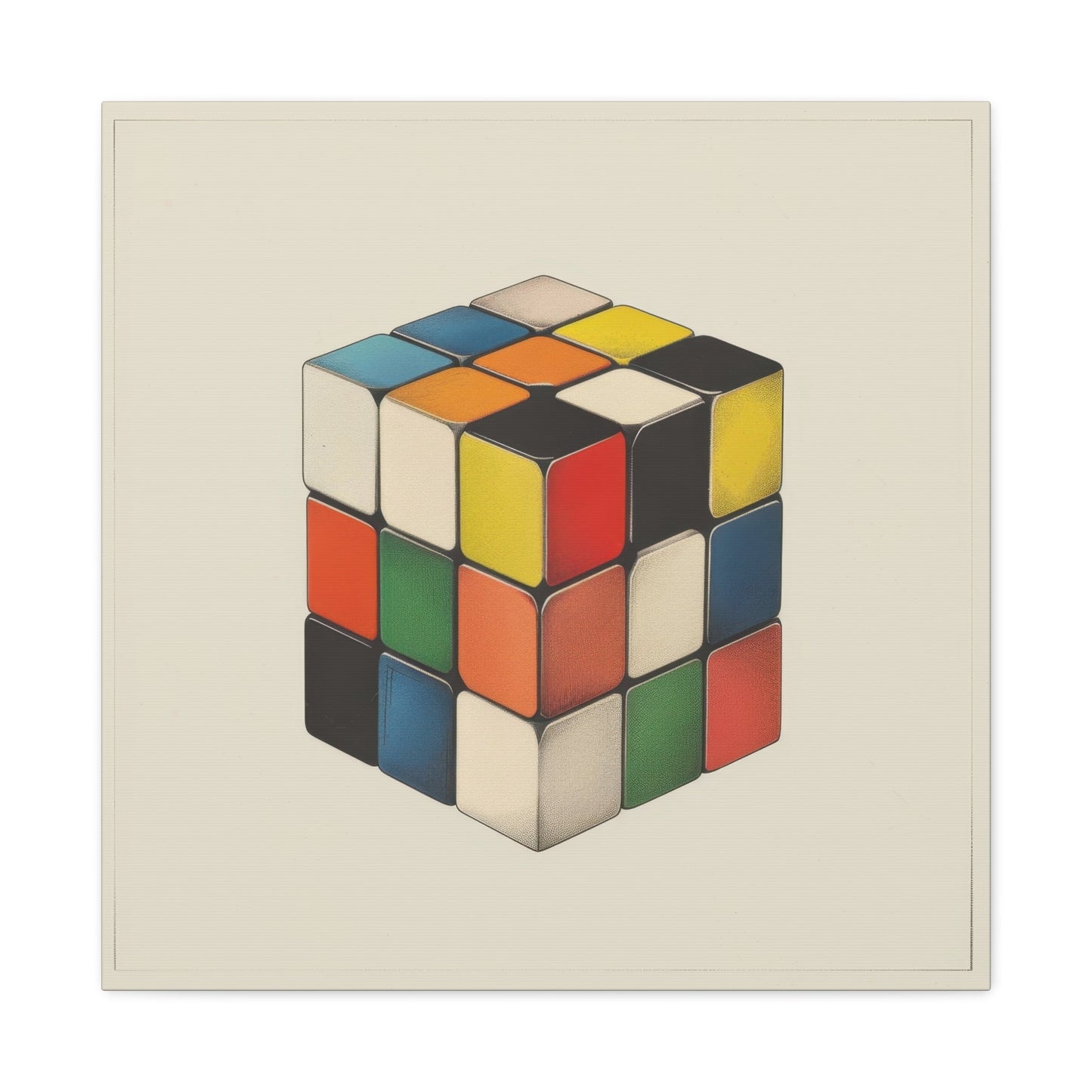 Colours of the Rubik's Cube - Vintage Wall Art - Aestheticanvas