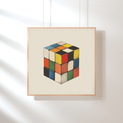 Colours of the Rubik's Cube - Vintage Wall Art - Aestheticanvas