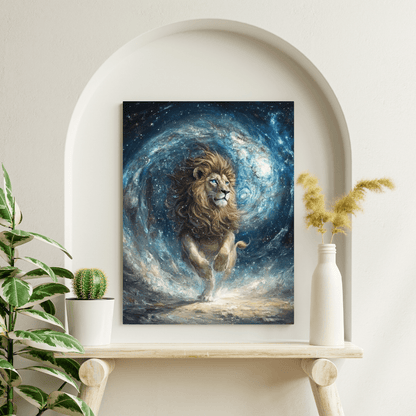 Cosmic Majesty - Lion Wall Art - Aestheticanvas