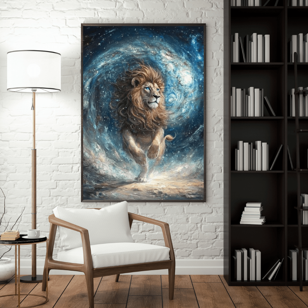 Cosmic Majesty - Lion Wall Art - Aestheticanvas