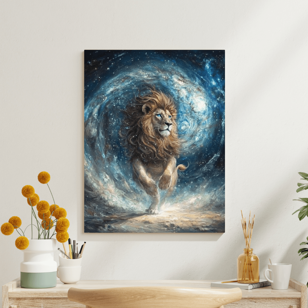 Cosmic Majesty - Lion Wall Art - Aestheticanvas