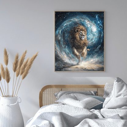 Cosmic Majesty - Lion Wall Art - Aestheticanvas